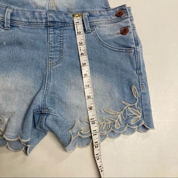 CAT & JACK, Juniors/Girls XL, Bib Overalls, Denim, Blue, Button Straps,4 Pockets - Picture 6 of 10